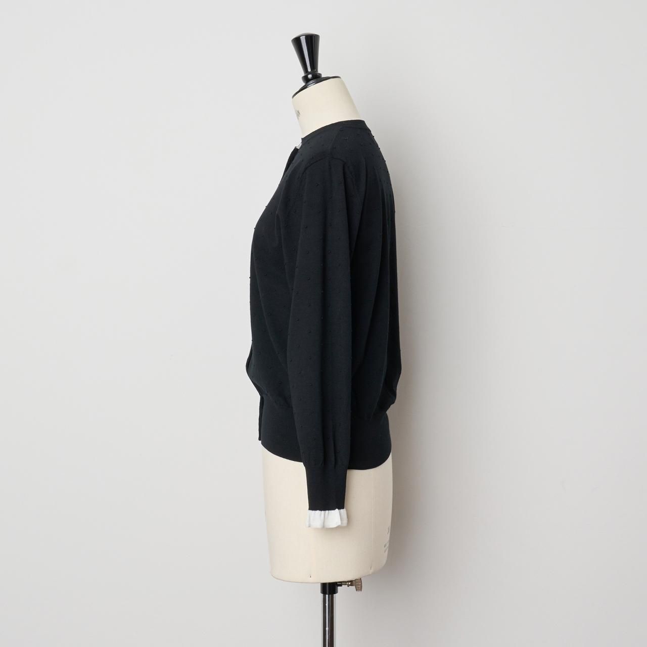 PaleJuteペールジュートdots knit half sleeve PO Pale Jute dots knit POWHITE × WHITE - Pale Jute