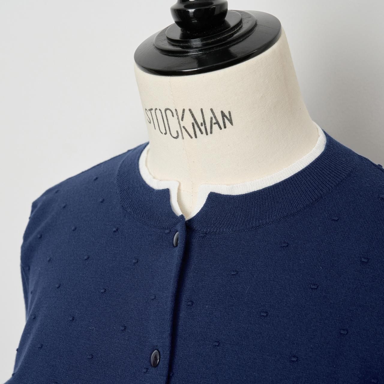 Pale Jute dots knit CDNAVY × WHITE - Pale Jute