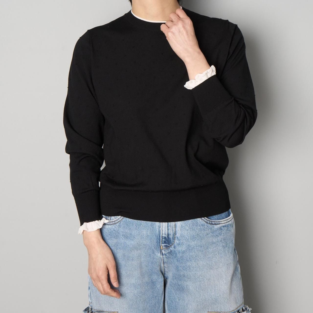 Pale Jute ペールジュート dots knit Po ドットフリルニット Pale Jute dots knit PORED × WHITE - Pale Jute Pale Jute ペール