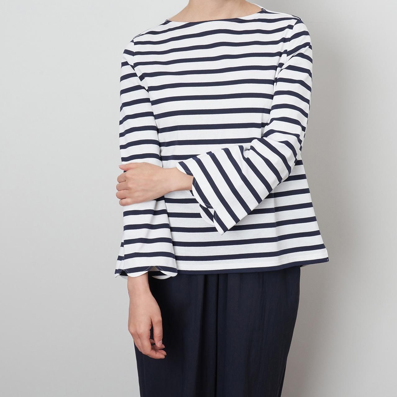Pale Jute heart embroidery c/swhite×navy - Pale Jute