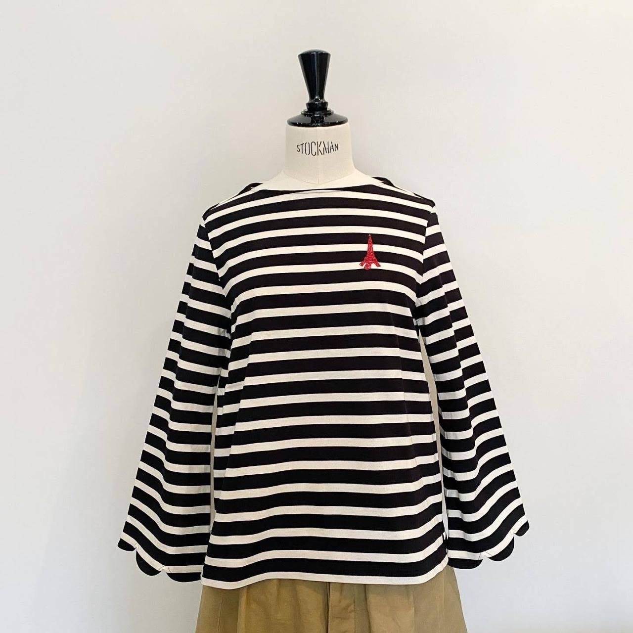 美品！Pale Jute　ペールジュート　ラウンドボーダーカットソー M Pale Jute round border C/S white×navy | 1F Store