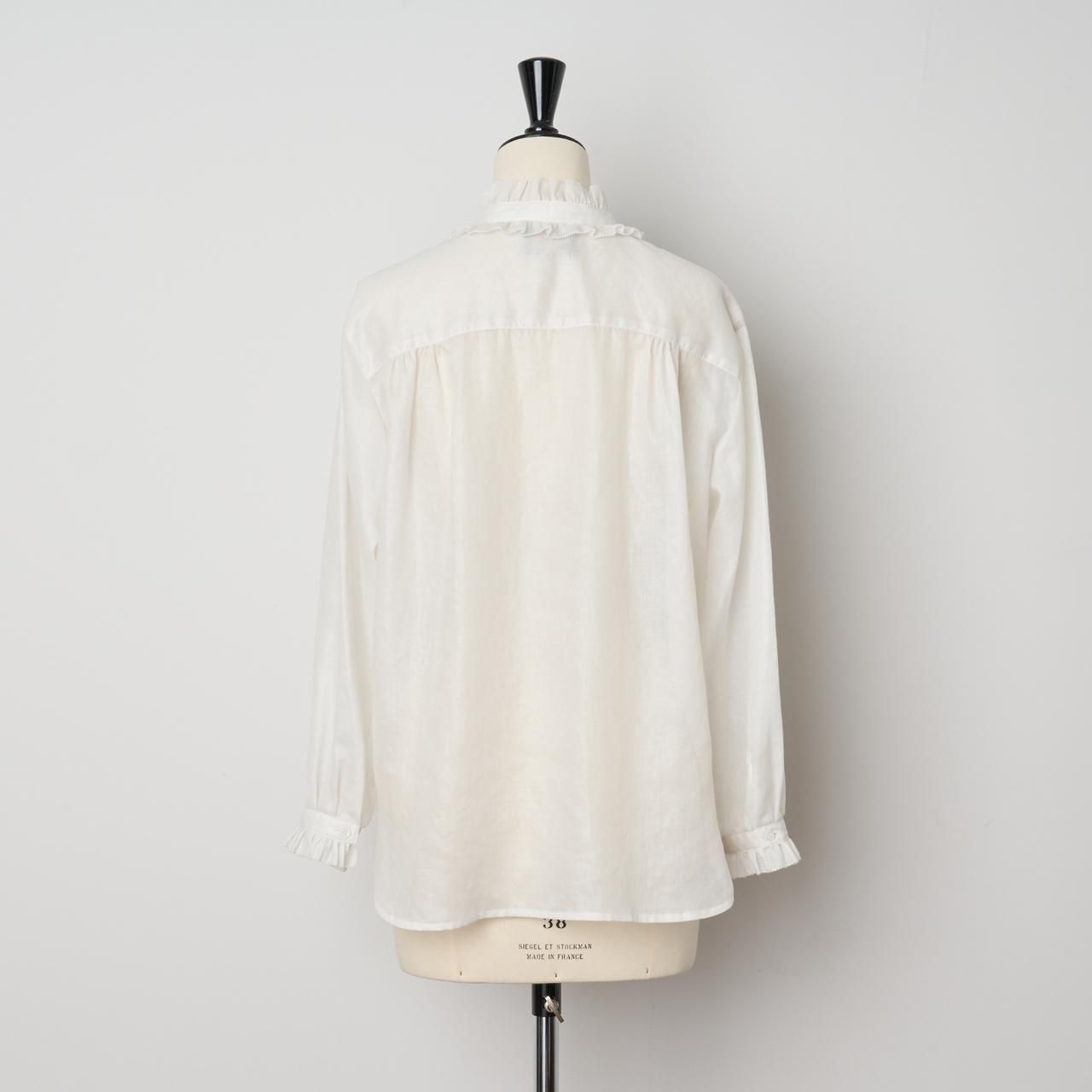 Pale Jutefrill collar blouse「Brigitte」white - Pale Jute Pale Jutefrill collar blouse「Brigitte」white - Pale Jute
