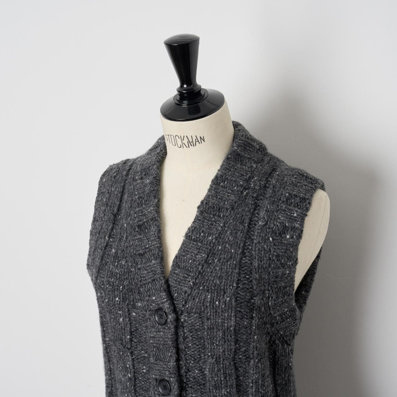 Pale JuteCable long vest - Pale Jute