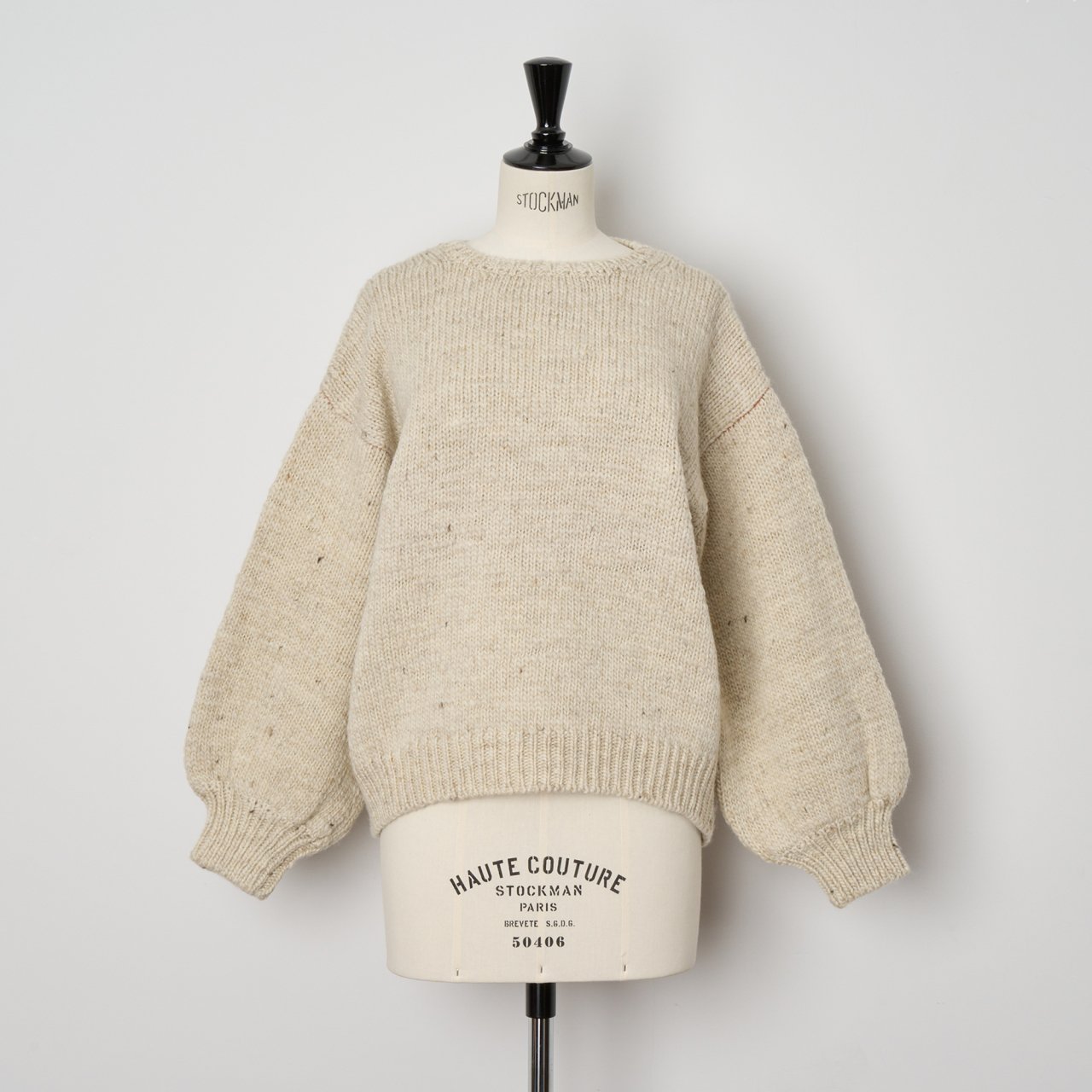 suzuki takayuki <BR>balloon-sleeve pullover<BR>nude