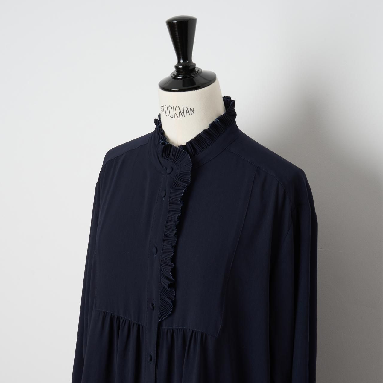最新エルメス PaleJutePleated blouse sophiedark navy - Pale Jute トップス