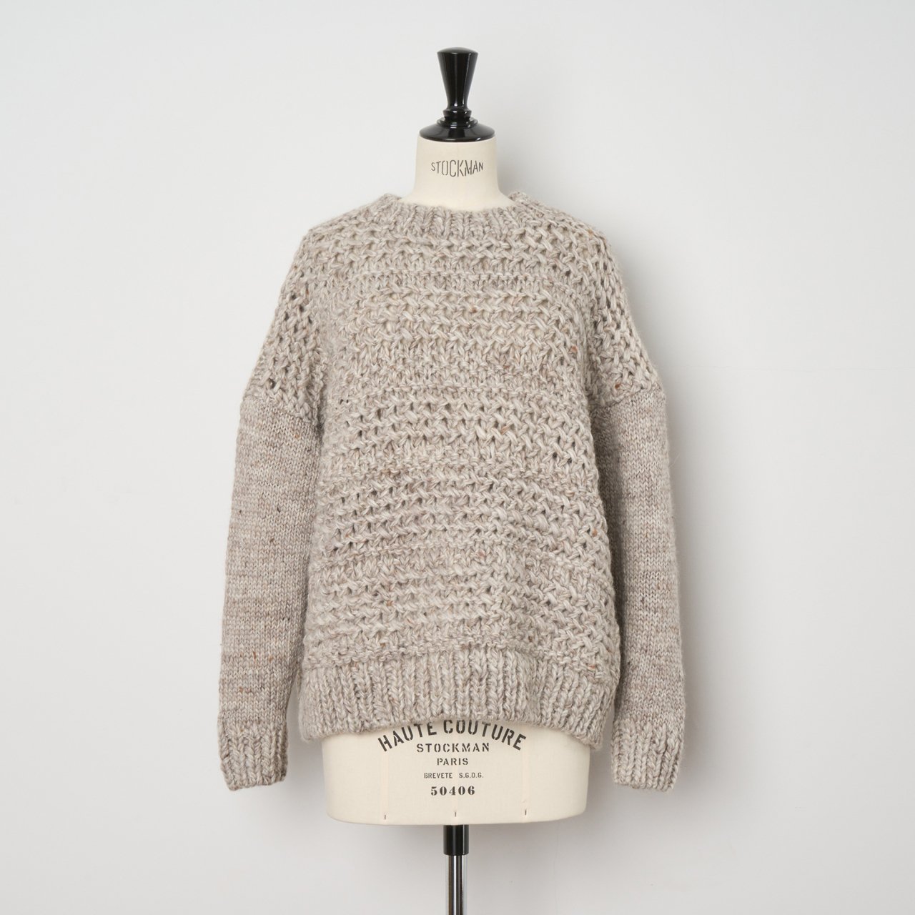 suzuki takayuki<BR>hand-knitted sweater<BR>beige