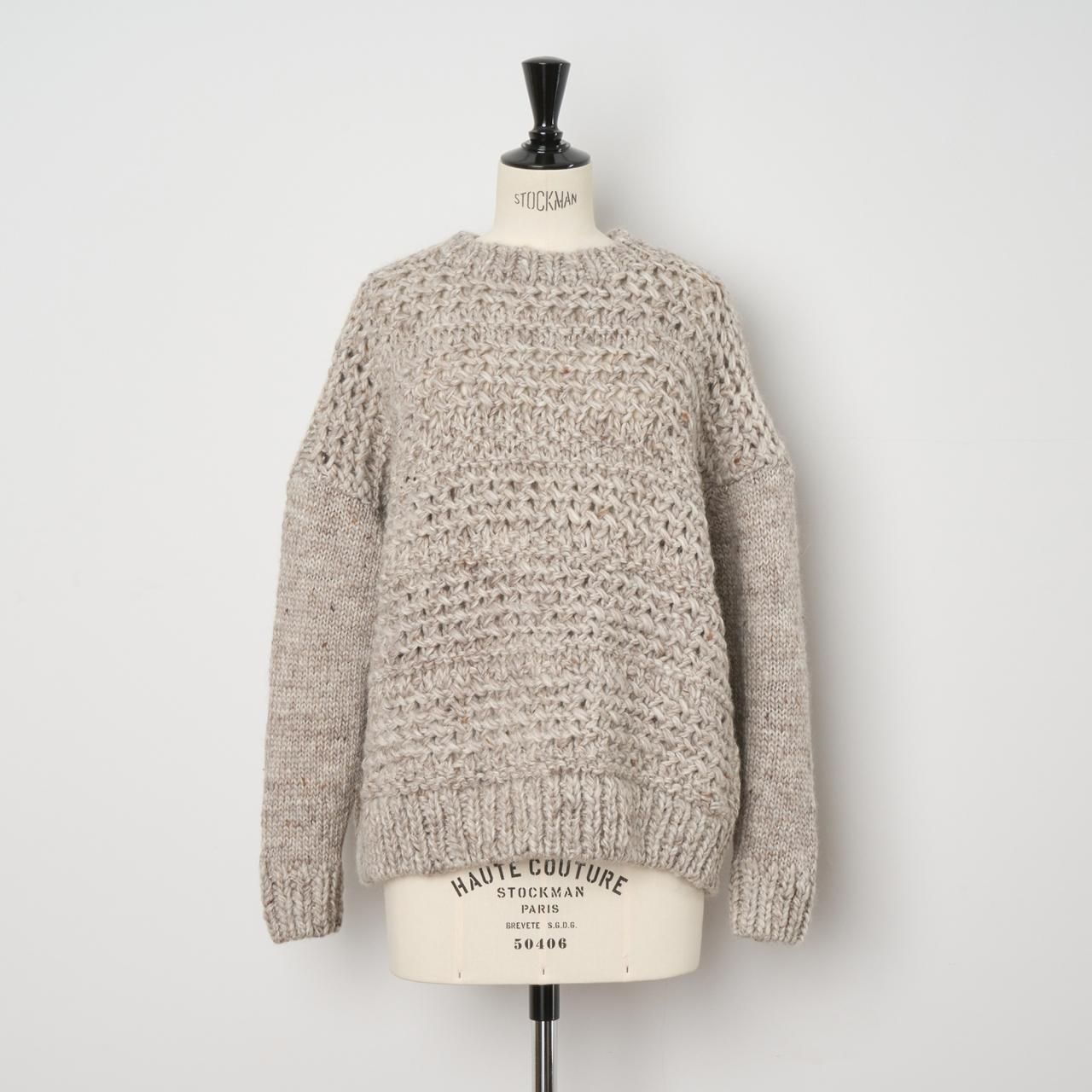 suzuki takayuki<BR>hand-knitted sweater<BR>beige