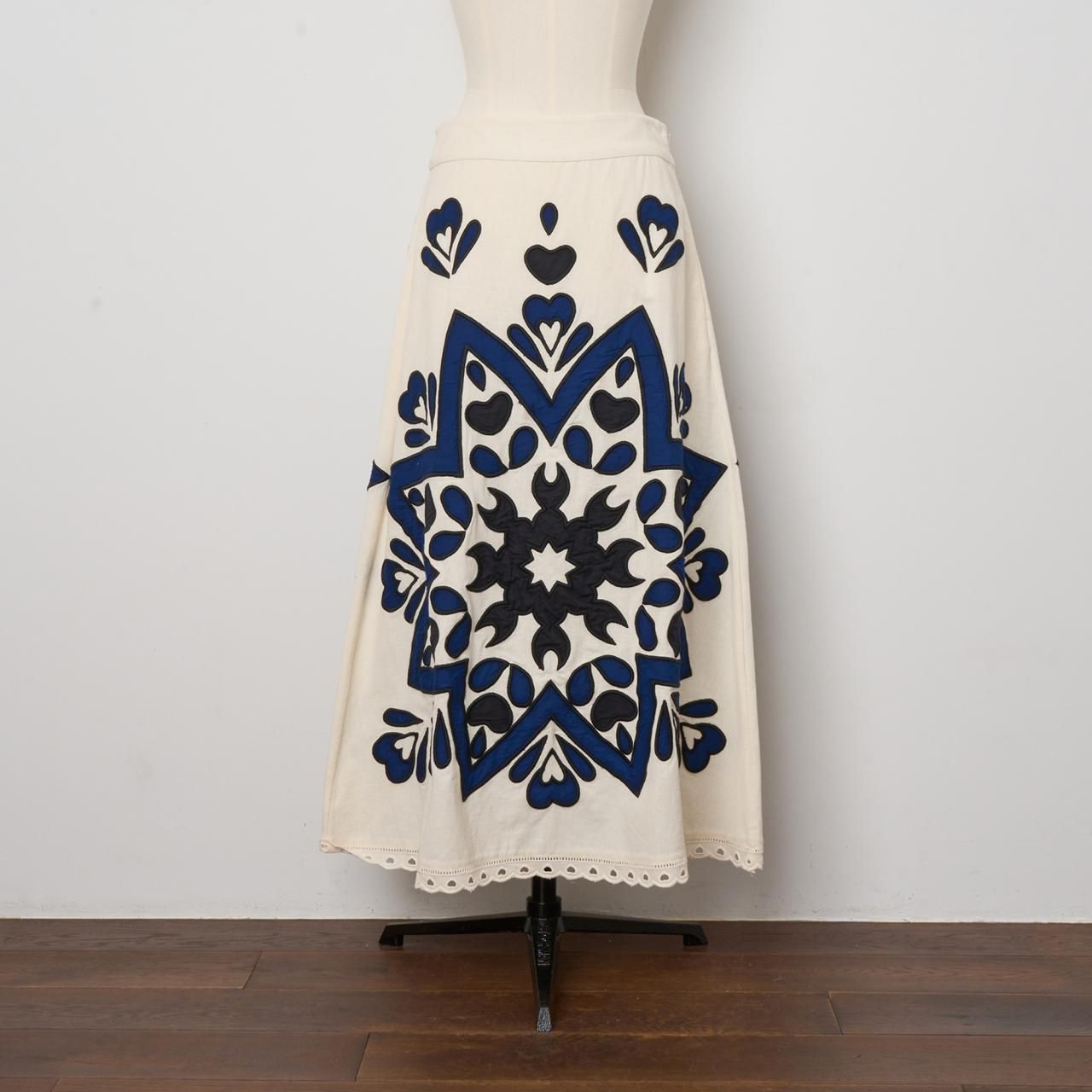 Sea New York KAIA KALEIDOSCOPE APPLIQUE SKIRT NAVY