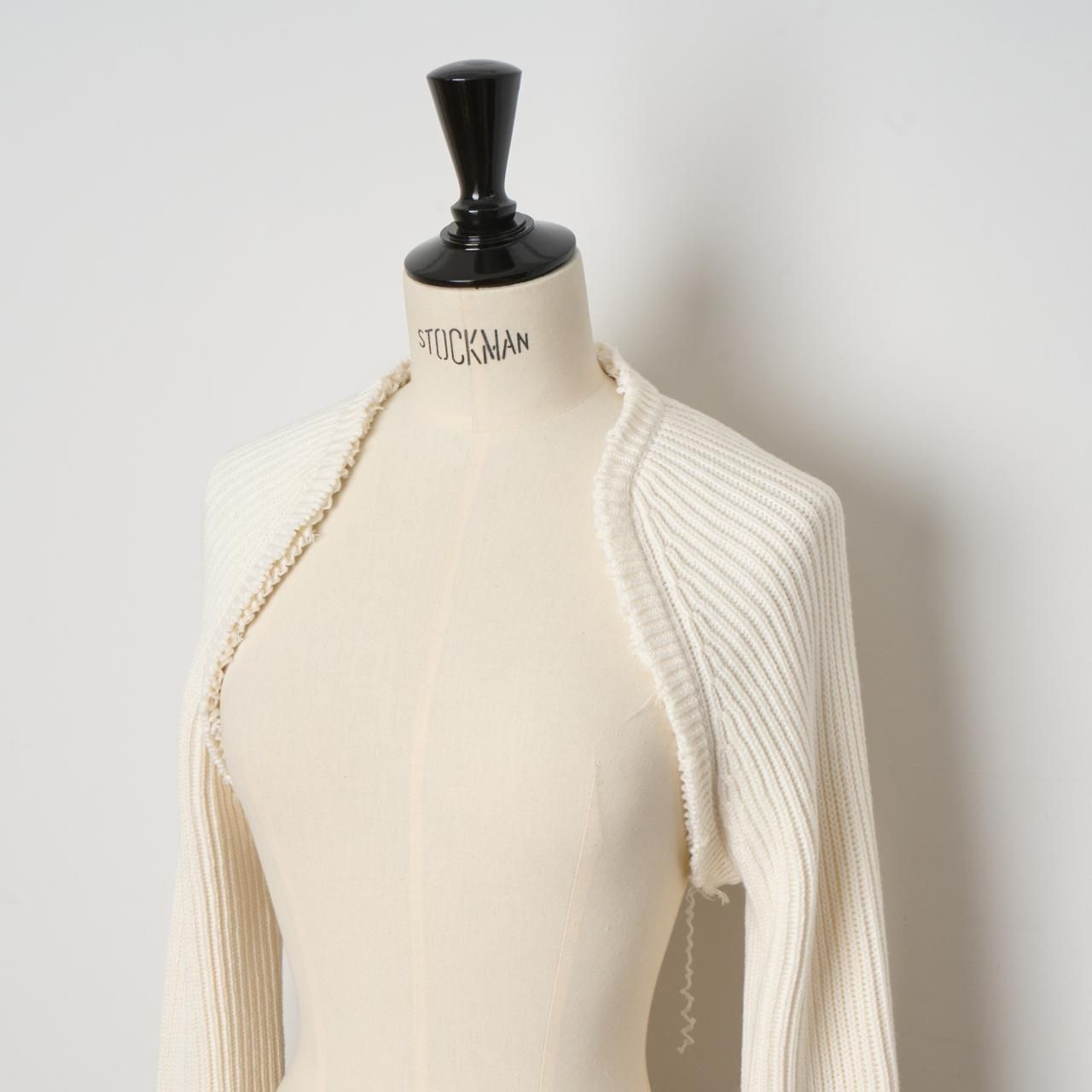 MM6 Maison Margiela ショートニットカーディガンホワイト - Pale Jute