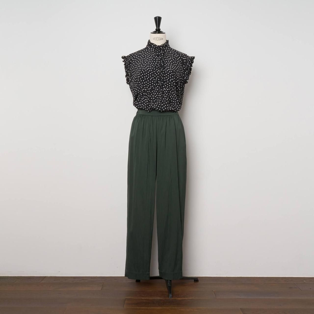 Pale Jute polka dot sleeveless blouse black × white - Pale Jute
