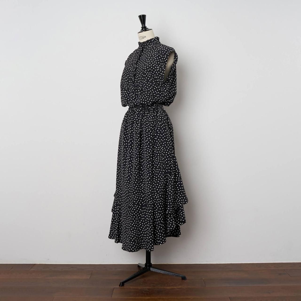 Pale Jute polka dot band sleeve blouse black × white - Pale Jute Pale Jute polka dot band sleeve blouse black × white - Pale Jute