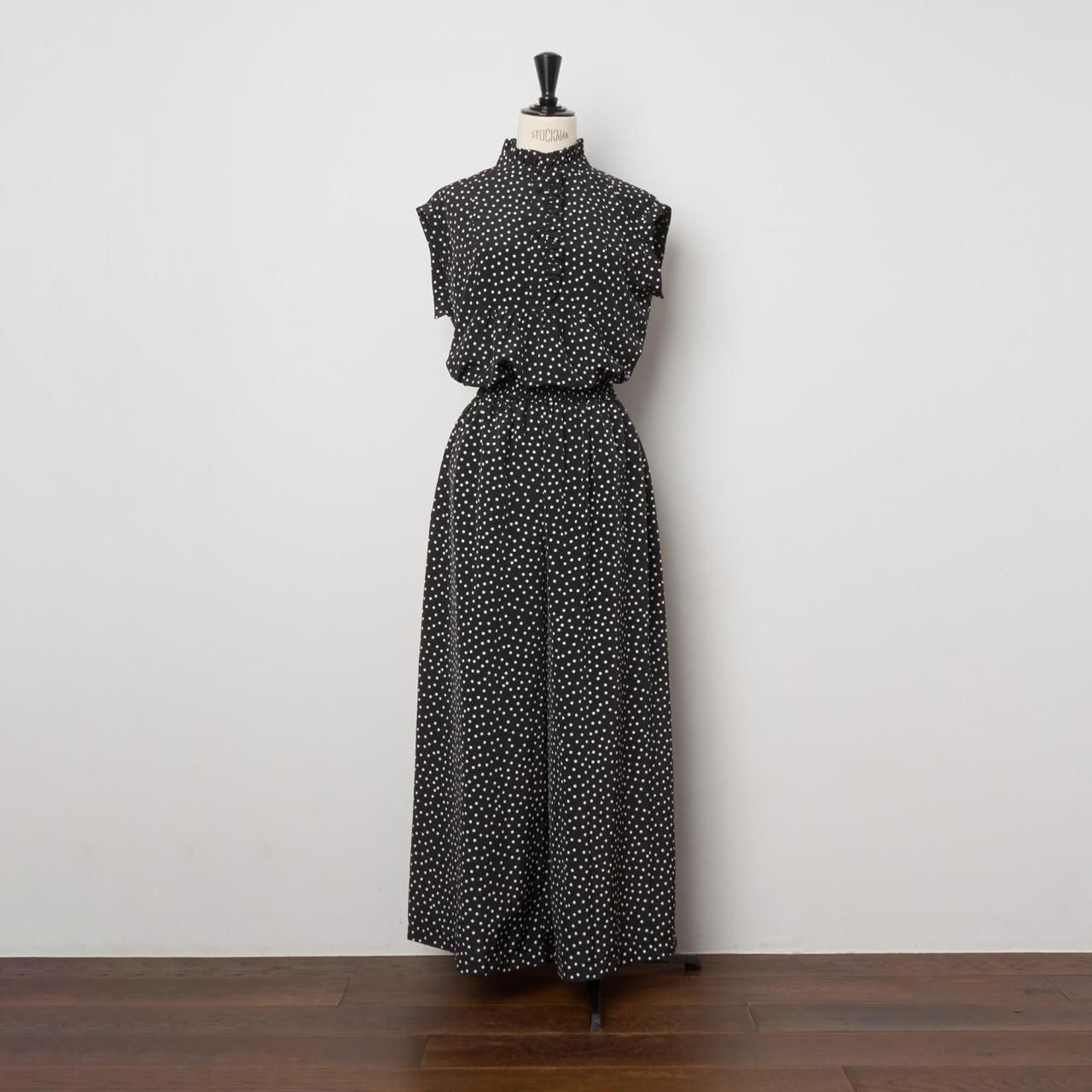 Pale Jute polka dot band sleeve blouse black × white - Pale Jute Pale Jute polka dot band sleeve blouse black × white - Pale Jute