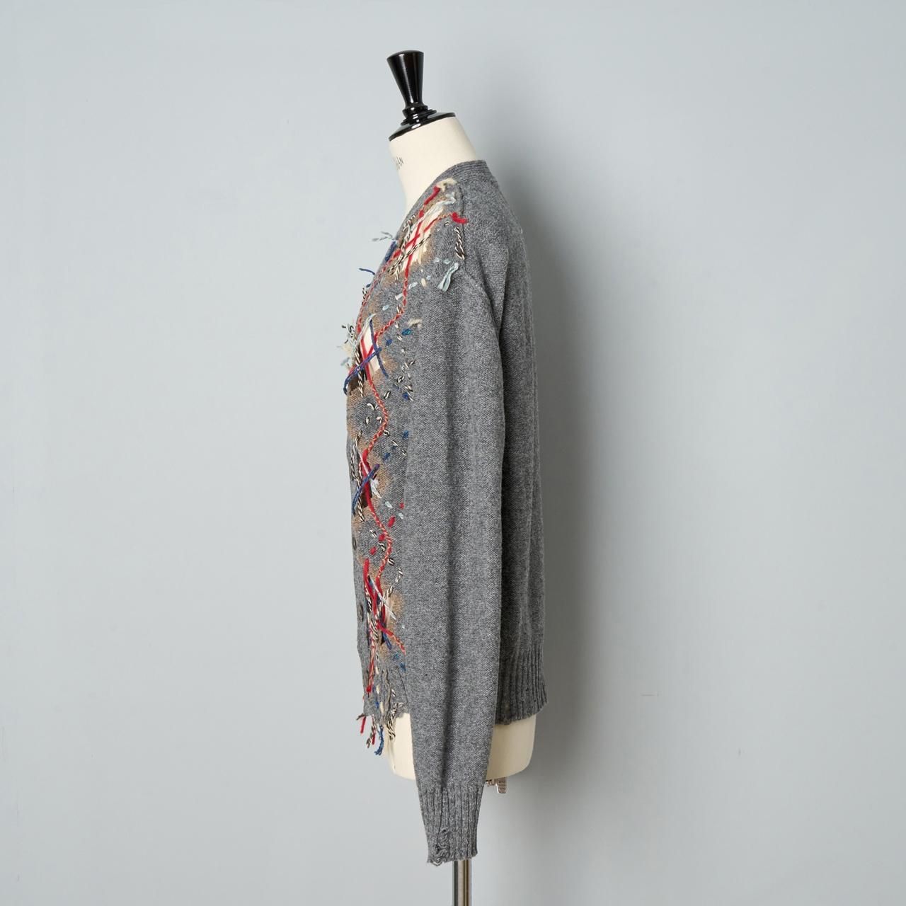 Maison Margiela PARIS カットアウトニットカーディガングレー Maison Margiela PARIS カットアウトニットカーディガングレー