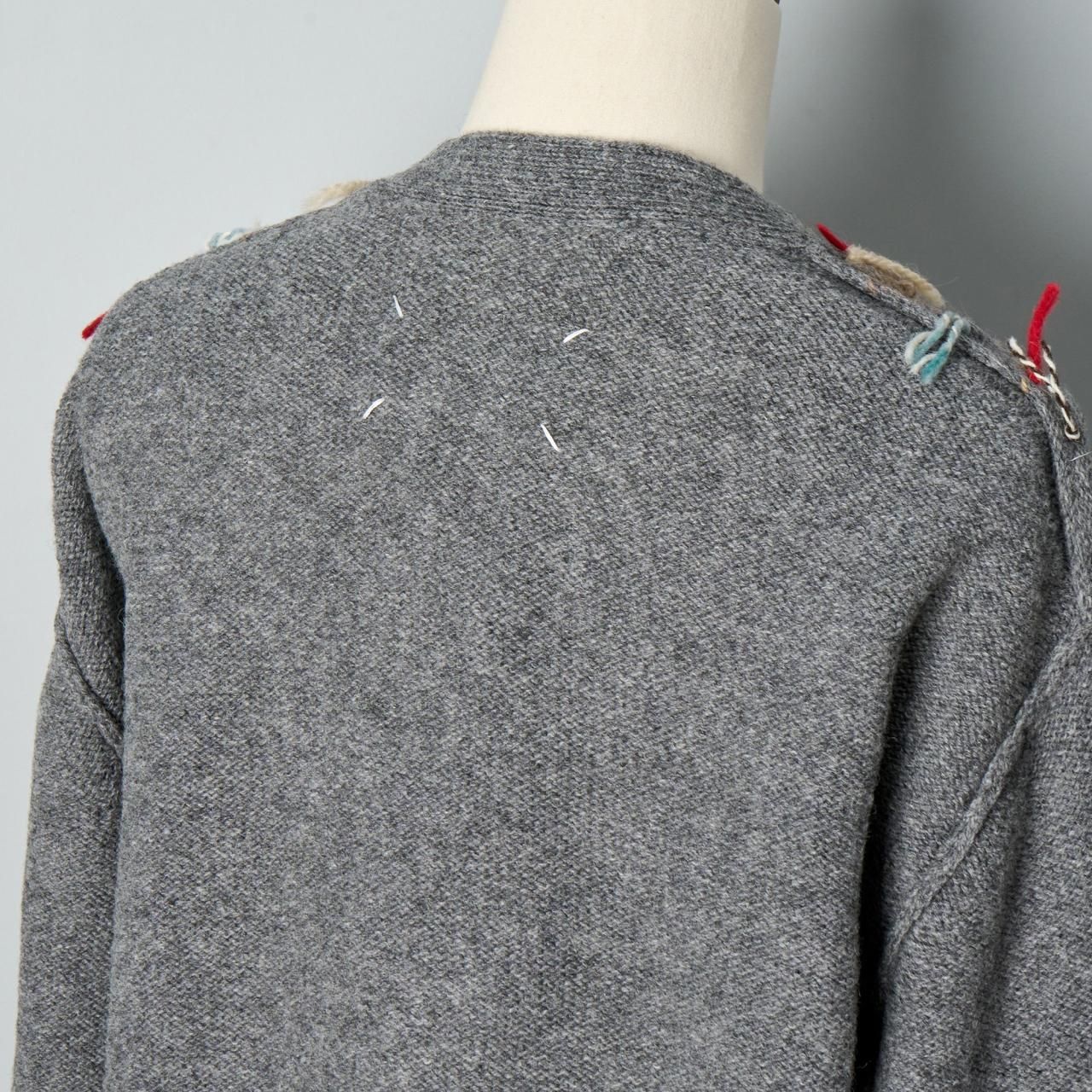 Maison Margiela PARIS カットアウトニットカーディガングレー Maison Margiela PARIS カットアウトニットカーディガングレー