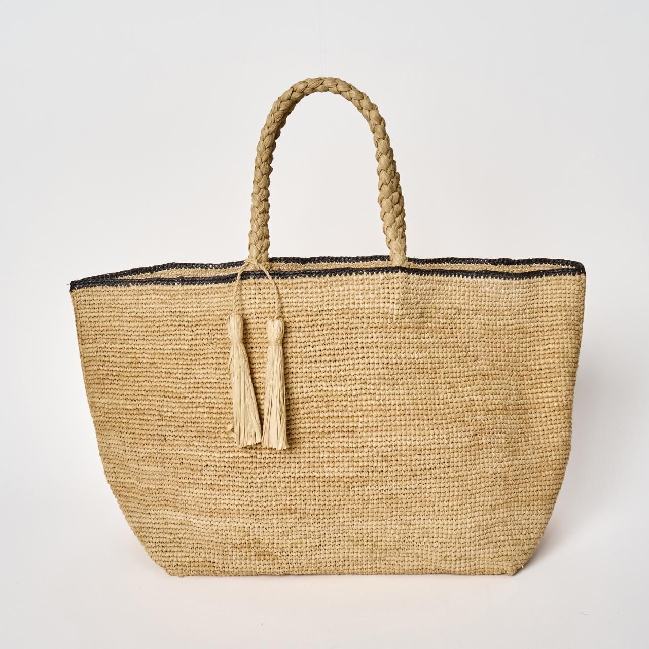 MAISON N.H PARISROSE MARIE GRAND TOTE BAG - Pale Jute MAISON N.H PARISROSE MARIE GRAND TOTE BAG - Pale Jute