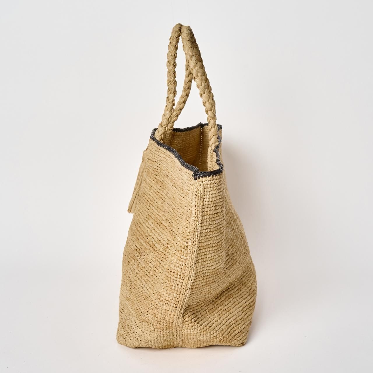 MAISON N.H PARISROSE MARIE GRAND TOTE BAG - Pale Jute MAISON N.H PARISROSE MARIE GRAND TOTE BAG - Pale Jute