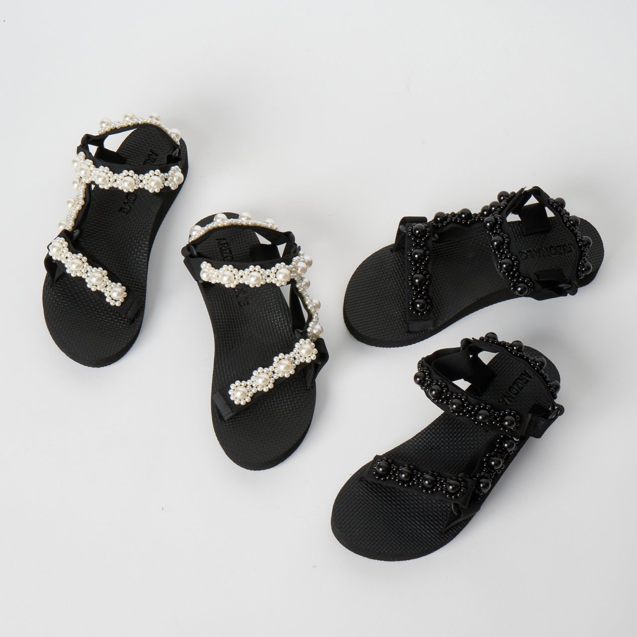 Arizona Love <BR> Pearl Sandals <BR>perla Trekky BlackWhite