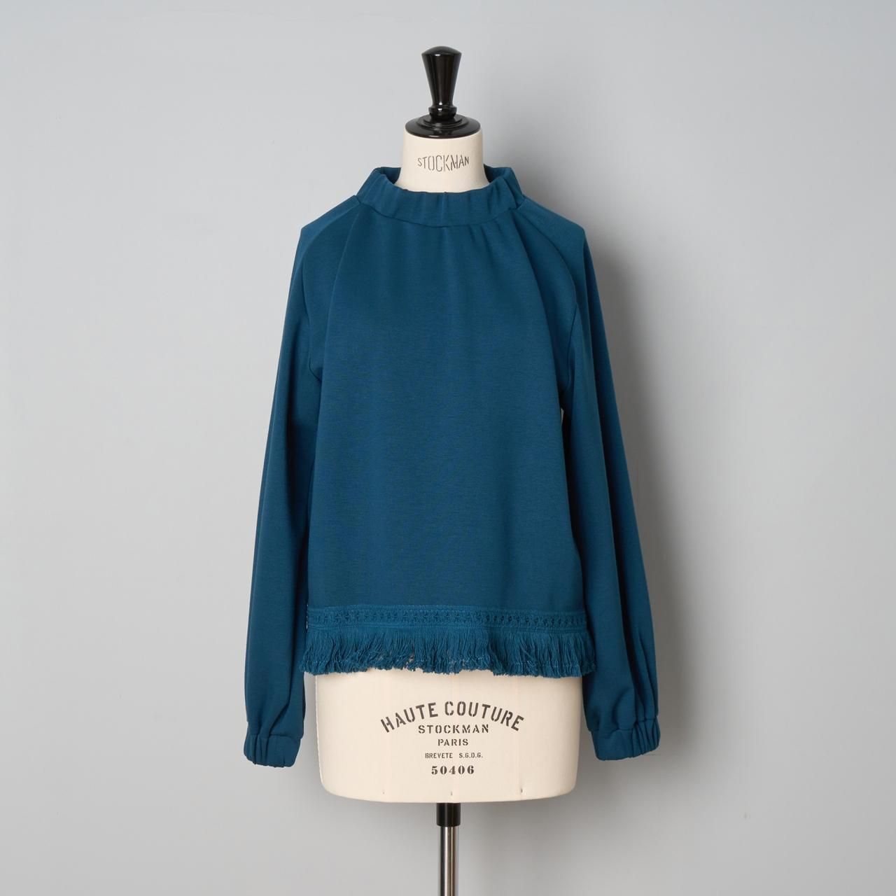pelleq<BR>fringe pull over top<BR>blue