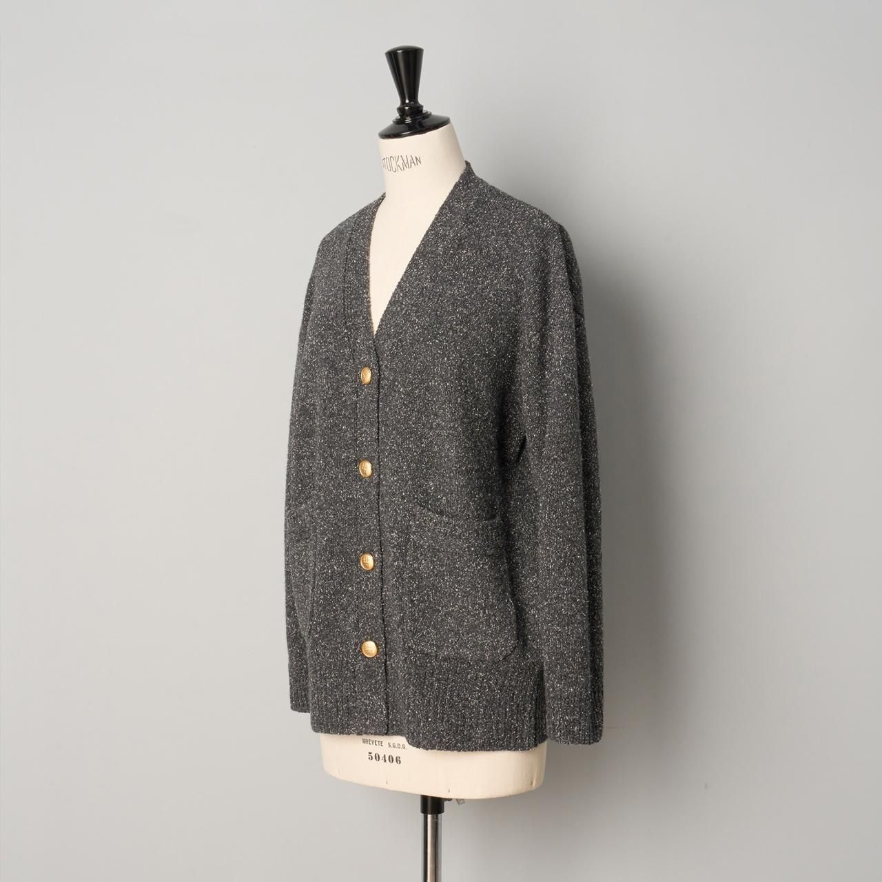 Pale Jute Mix grey long cardigan grey × gold - Pale Jute