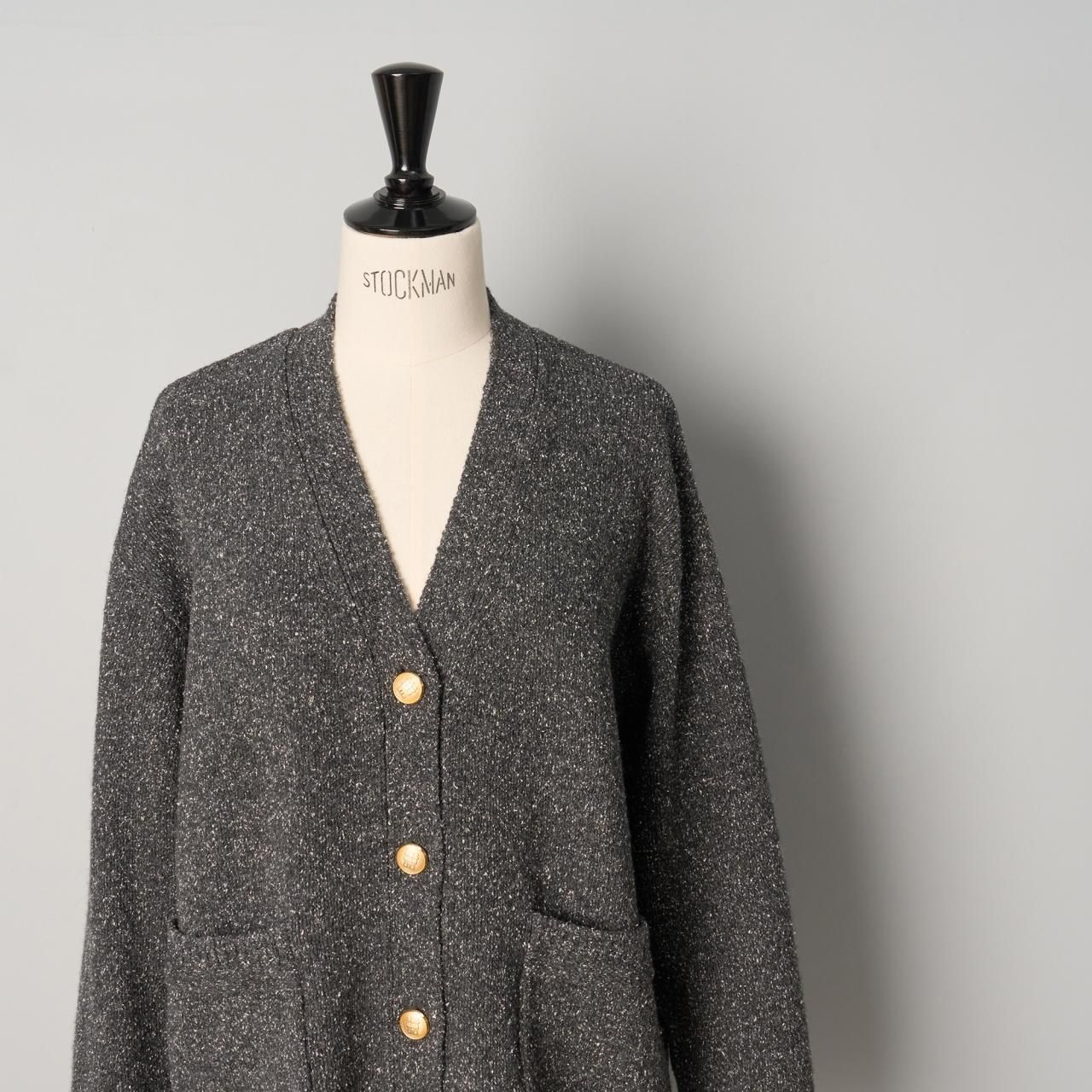 Pale Jute Mix grey long cardigan grey × gold - Pale Jute