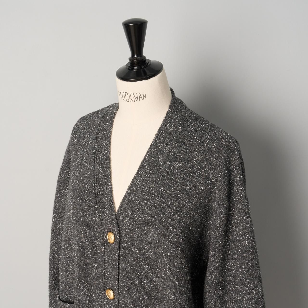 Pale Jute Mix grey long cardigan grey × gold - Pale Jute