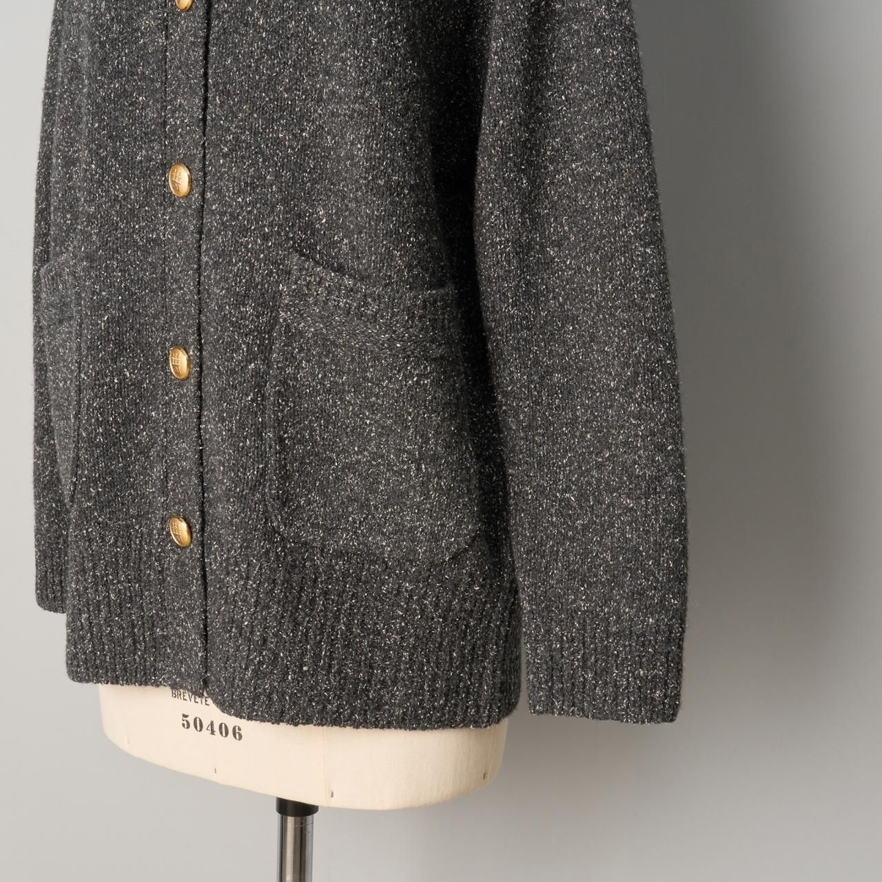 Pale Jute Mix grey long cardigan grey × gold - Pale Jute