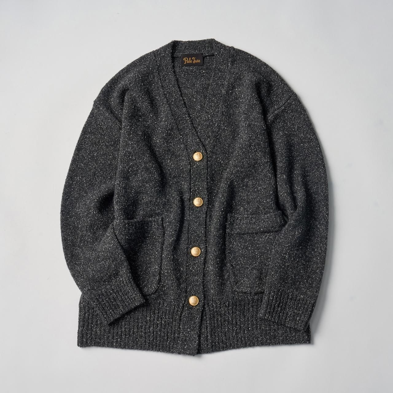 Pale Jute Mix grey long cardigan grey × gold - Pale Jute