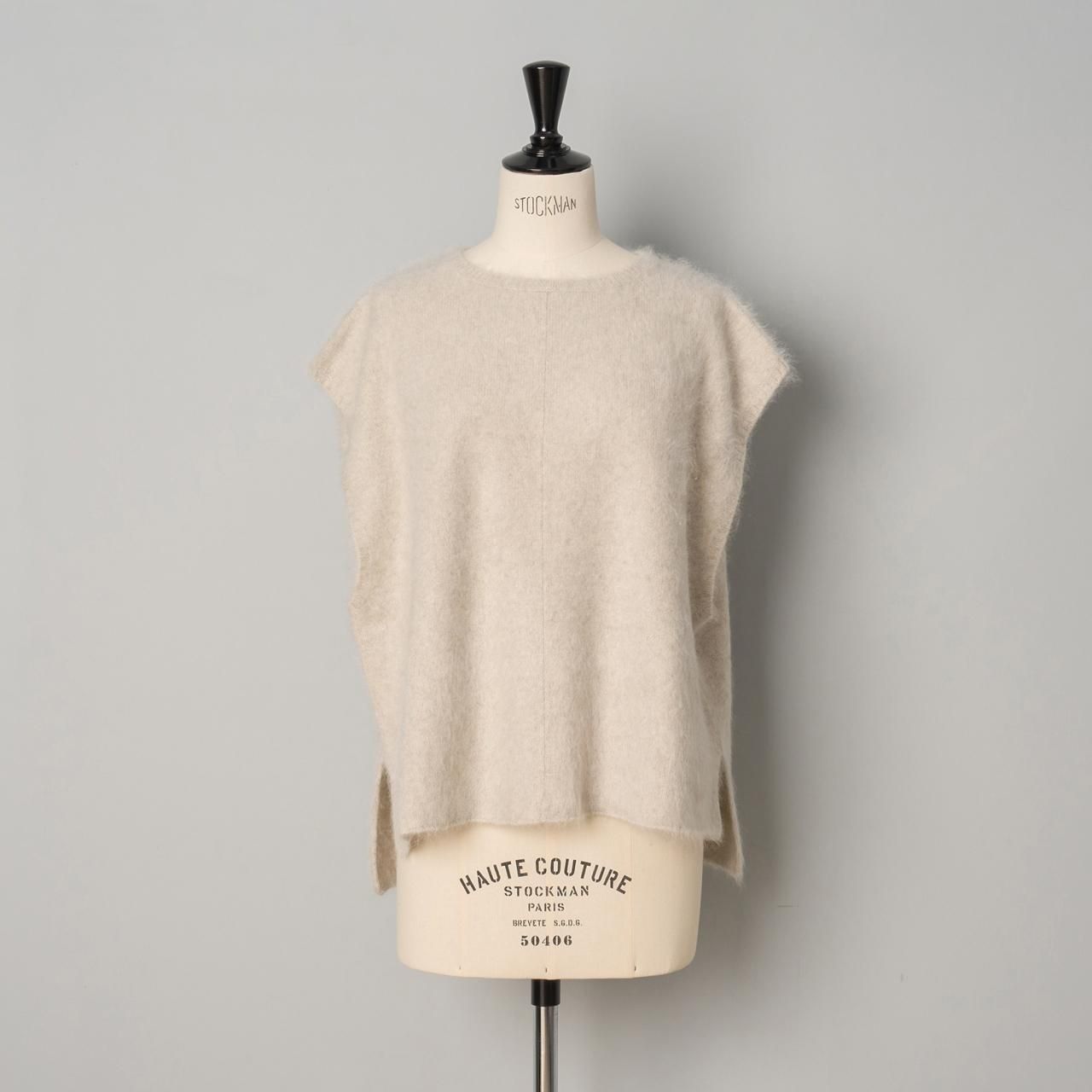 suzuki takayuki<BR> brushed knitting vest <BR> pale mist