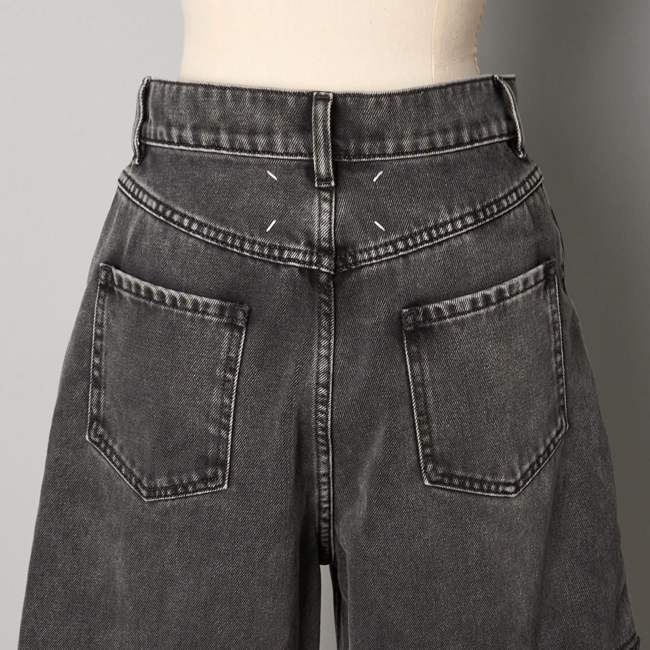 Maison Margiela PARIS デニムジーンズスラッシュディテールブラック