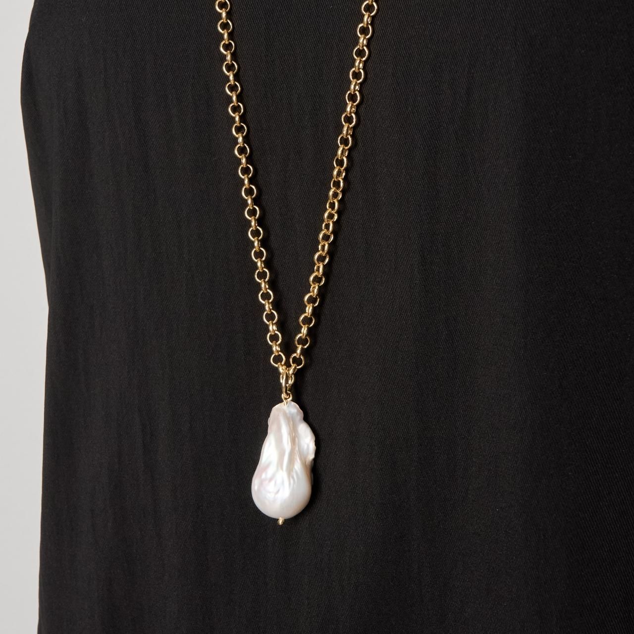 ブランドバッグ通販サイト Pale Jute white necklace pearl baroque with chain Long アクセサリー