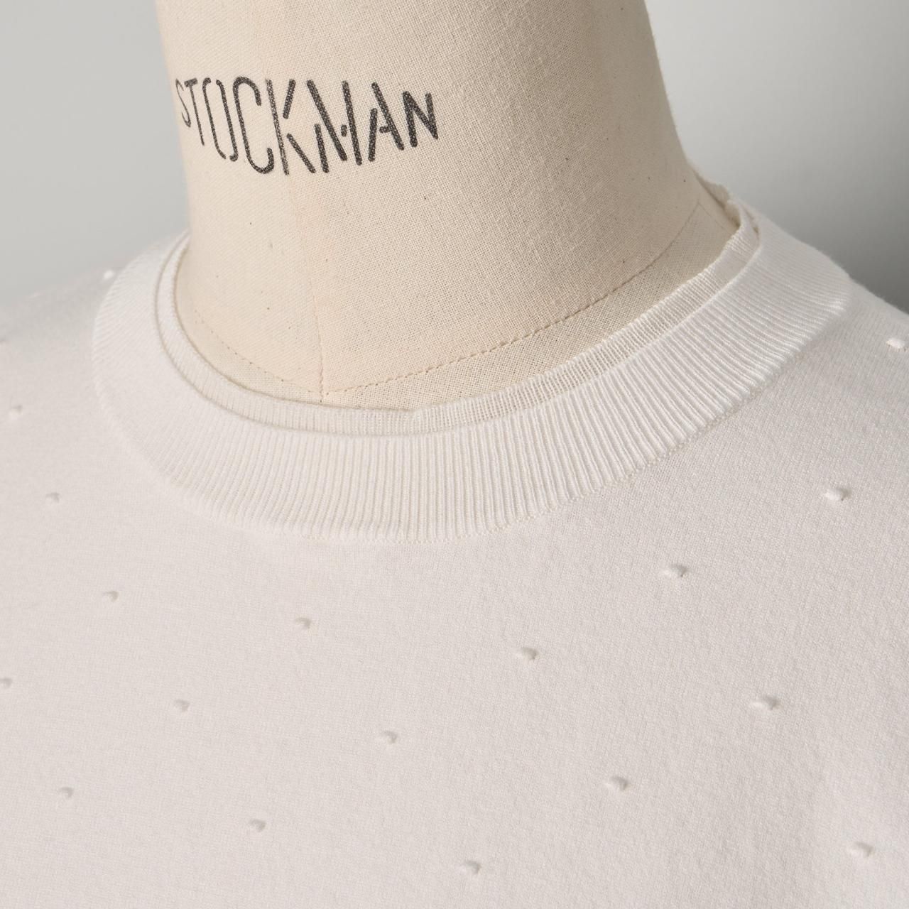 Pale Jute dots knit POWHITE × WHITE - Pale Jute