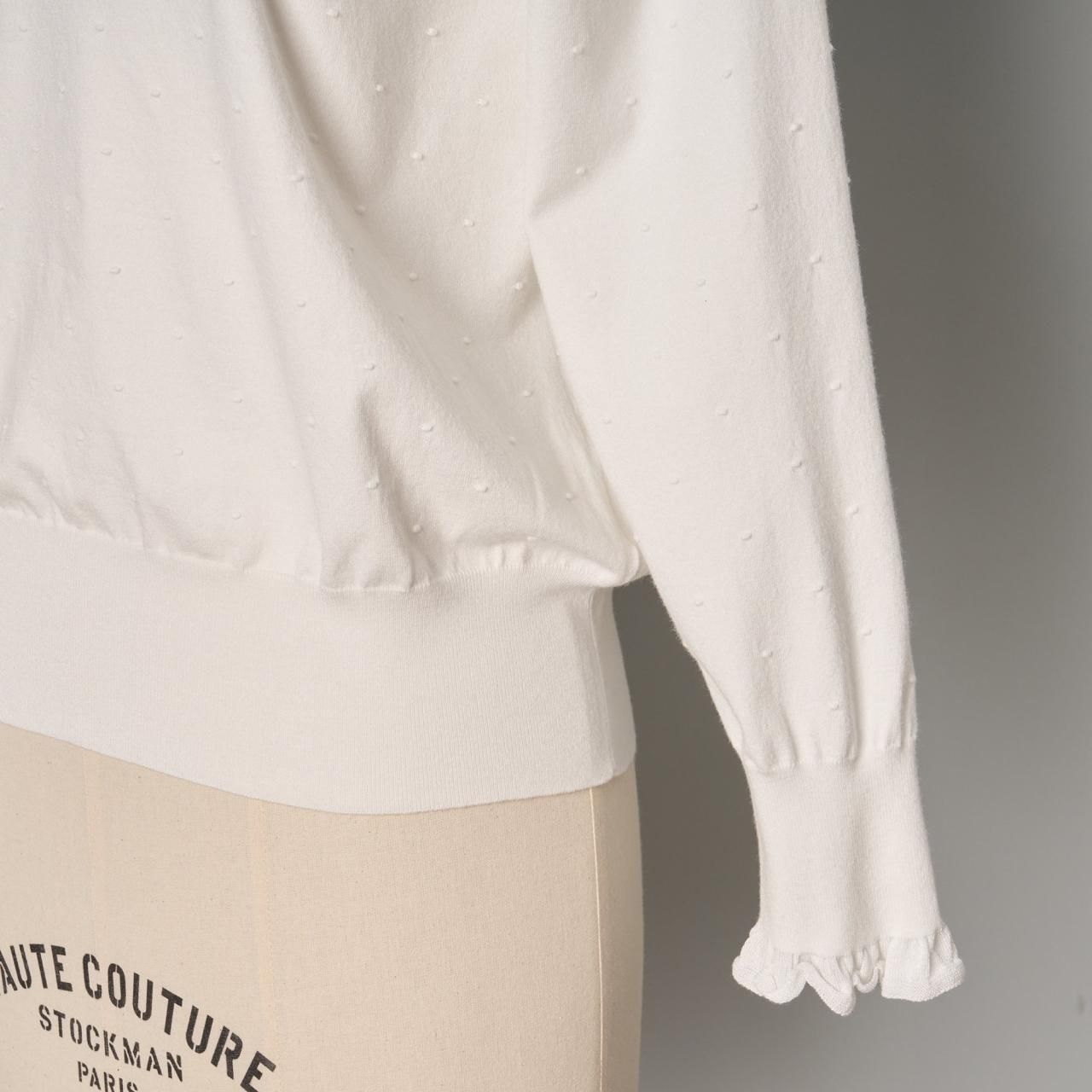 Pale Jute dots knit POWHITE × WHITE - Pale Jute