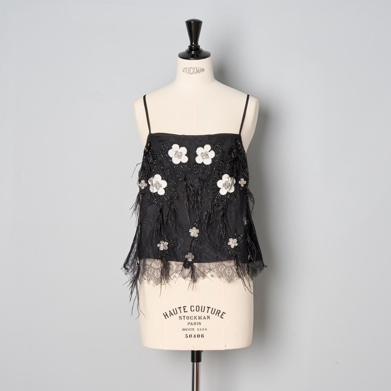 Sea New YorkBETHANY LACE TANK TOPBLACK - Pale Jute