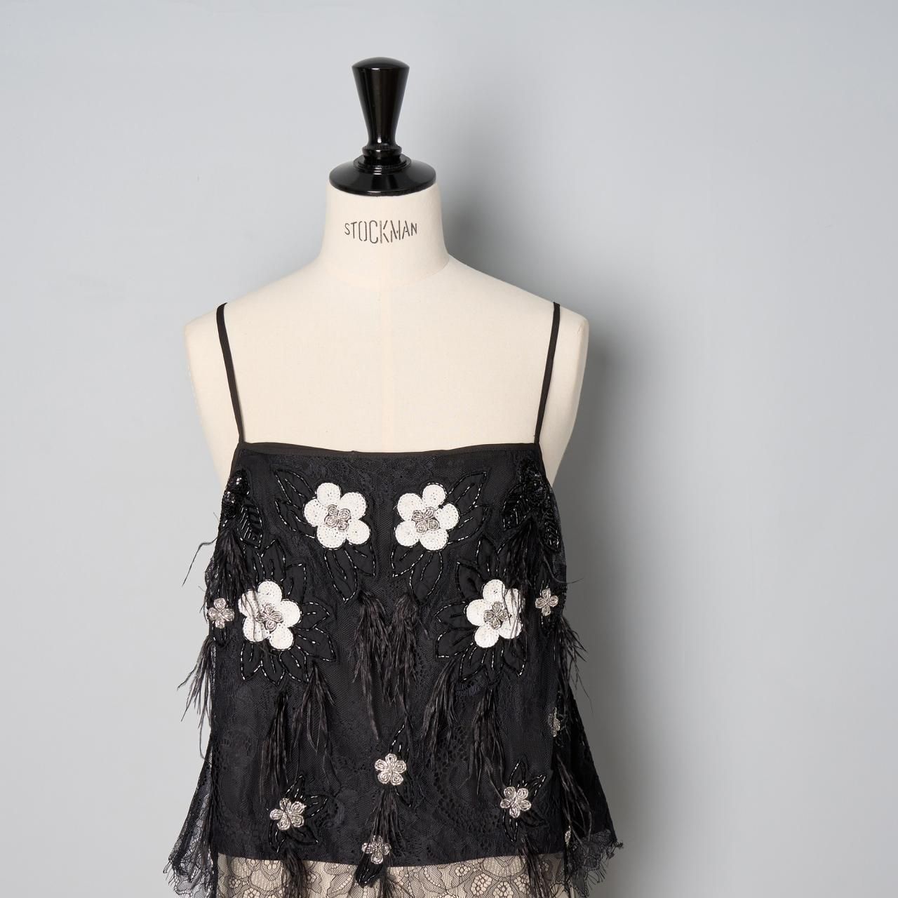 Sea New YorkBETHANY LACE TANK TOPBLACK - Pale Jute