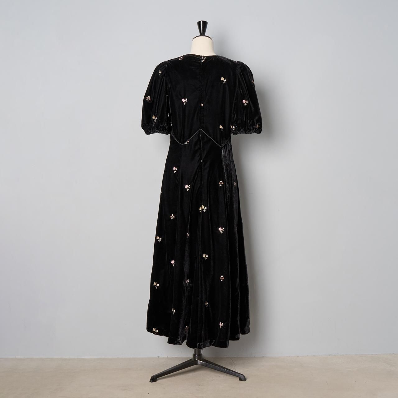 Sea New YorkRUBINA EMBROIDERY PUFF SLV MIDI DRESSBLACK