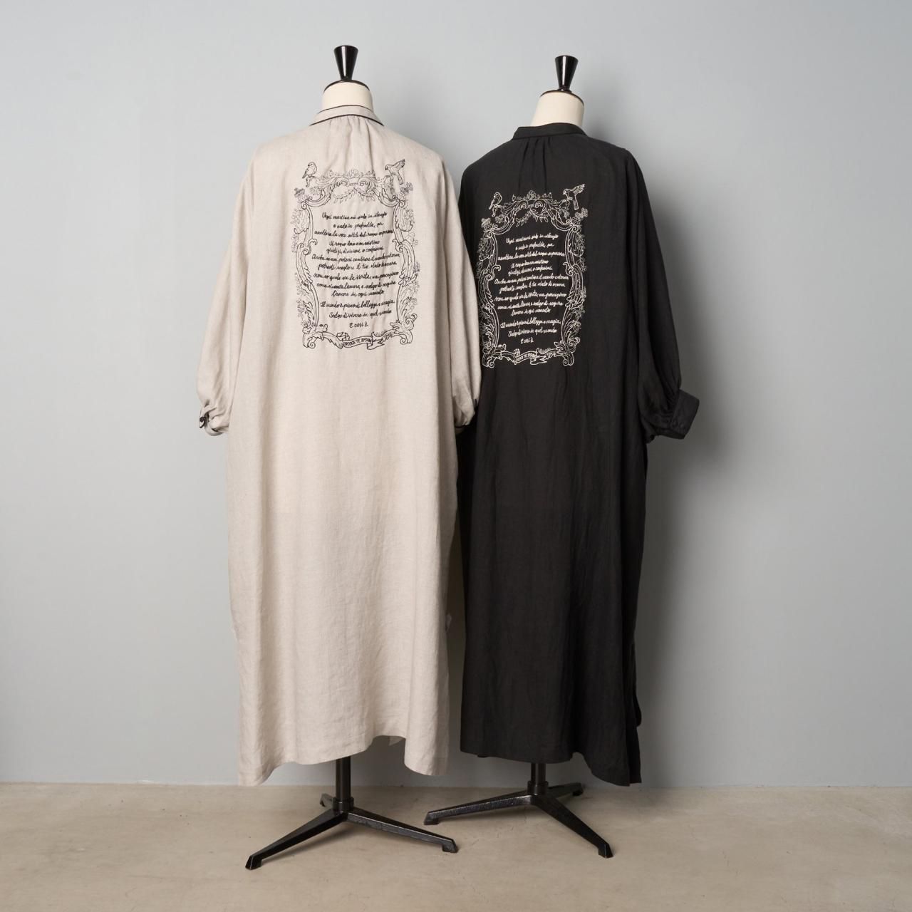Pale Jute × Chizu Kobayashi刺繍リネンワンピース - Pale Jute Pale Jute × Chizu Kobayashi刺繍リネンワンピース - Pale Jute