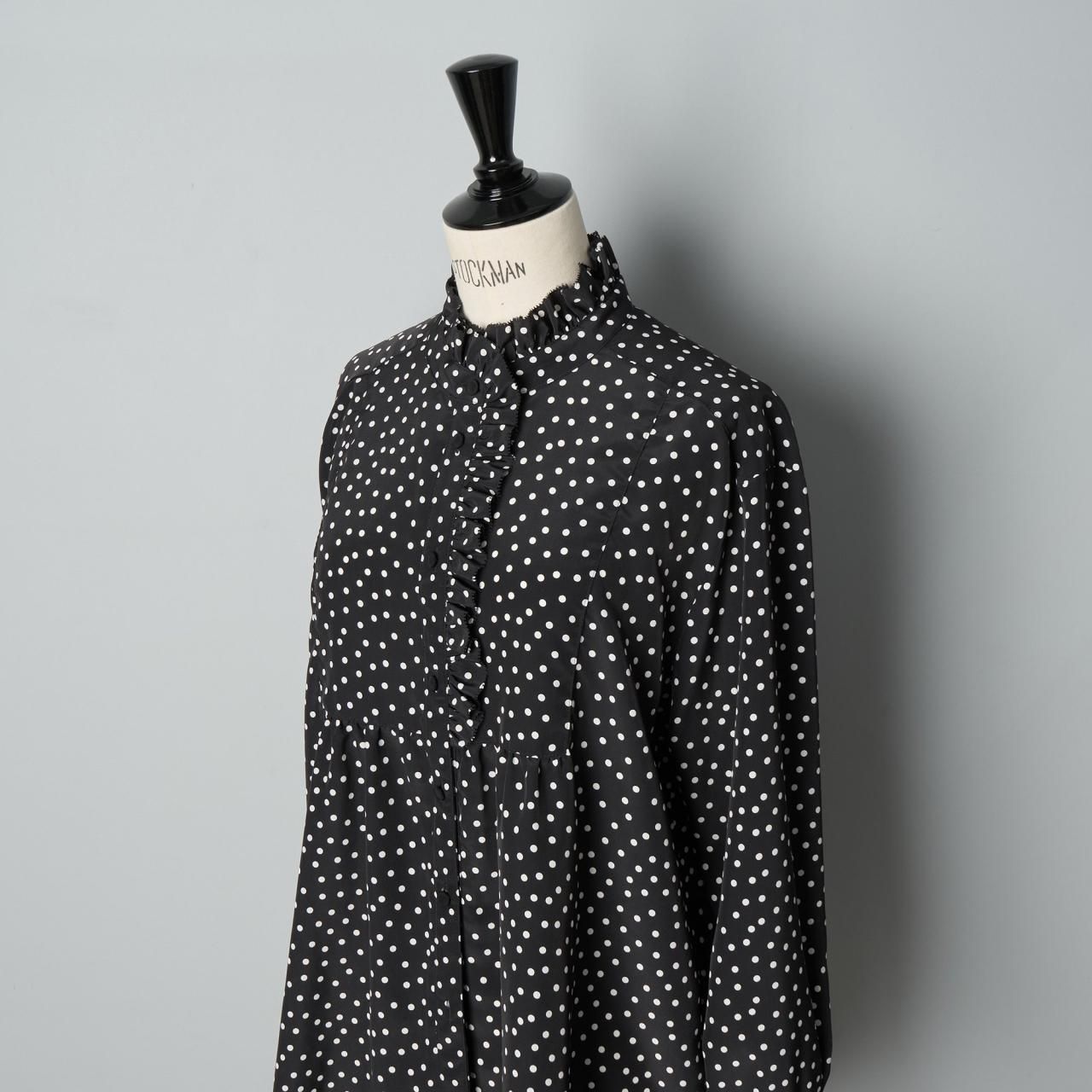 Pale Jute polka dot blouse black×white - Pale Jute