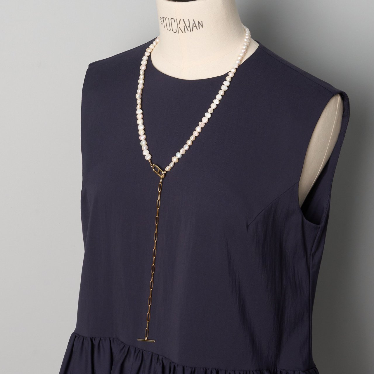 MIHOKO  SAKAI <BR> pearl  gold chain necklace <BR>gold