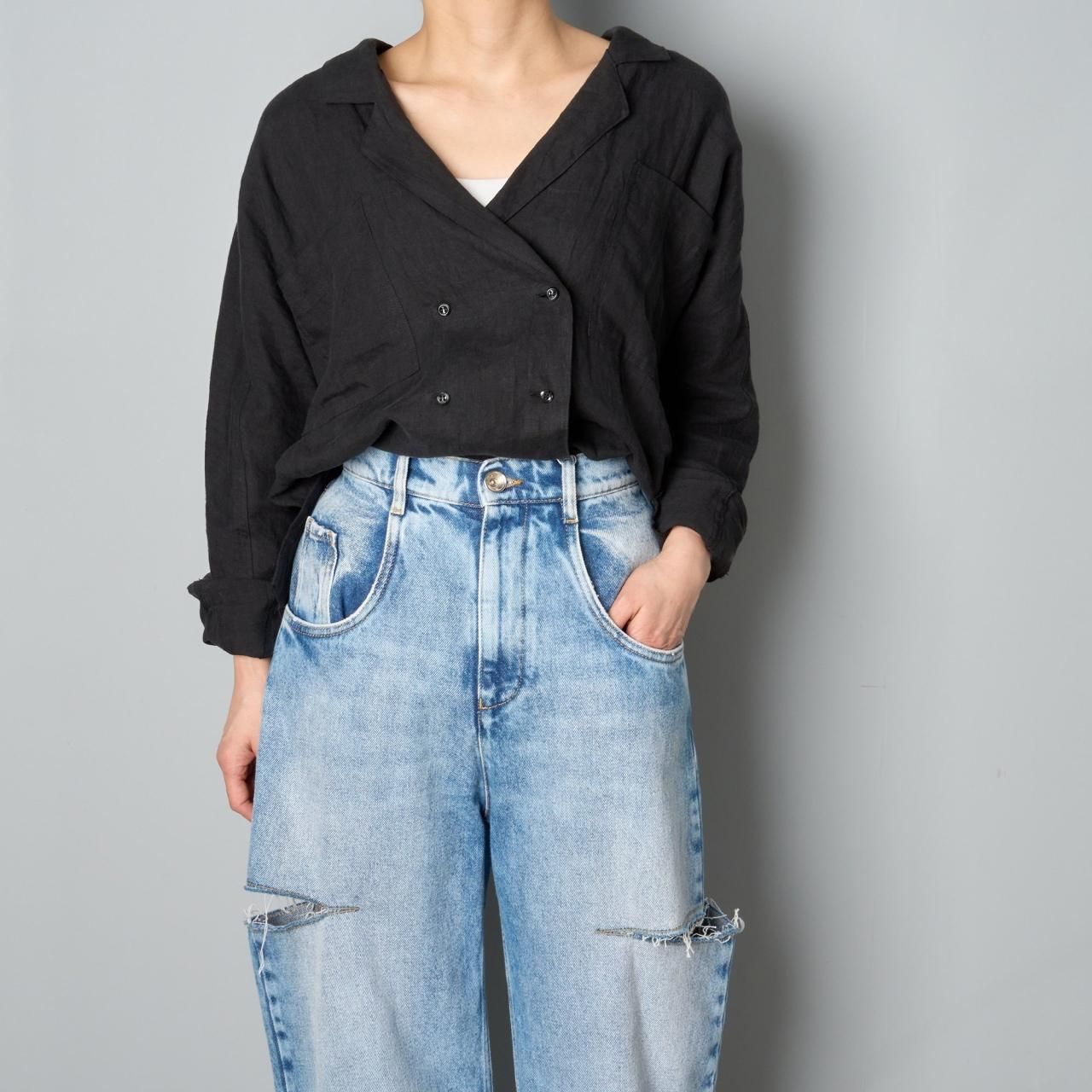Pale Jute Linen shirt jacket - Pale Jute