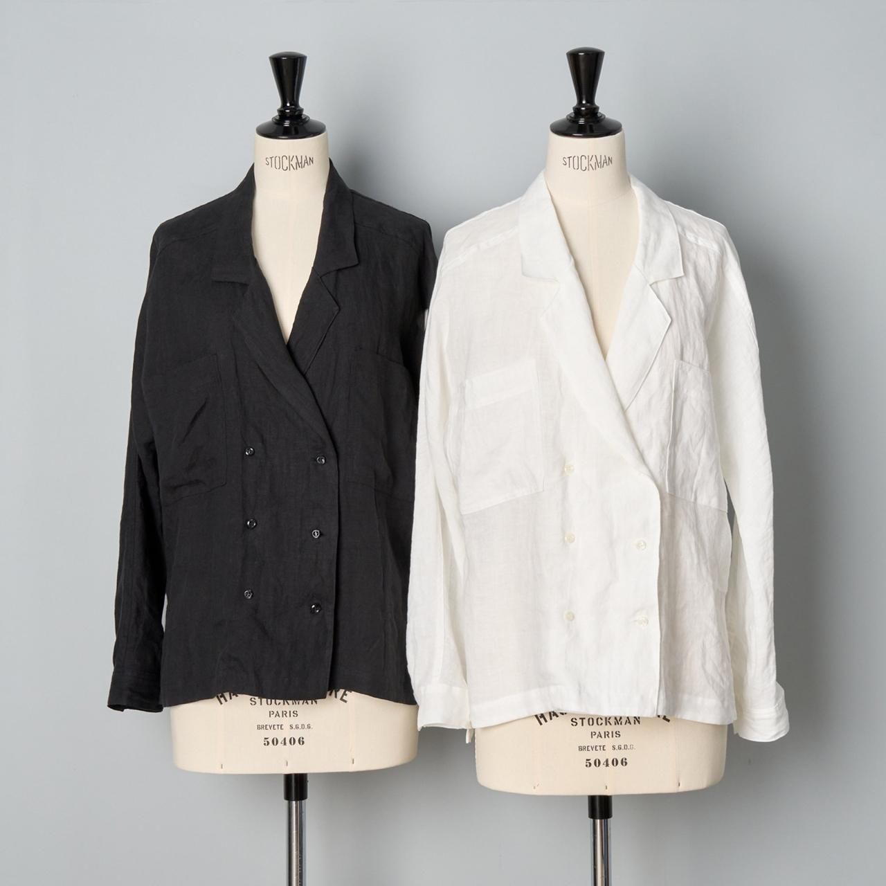 Pale Jute <BR>Linen shirt jacket<BR>