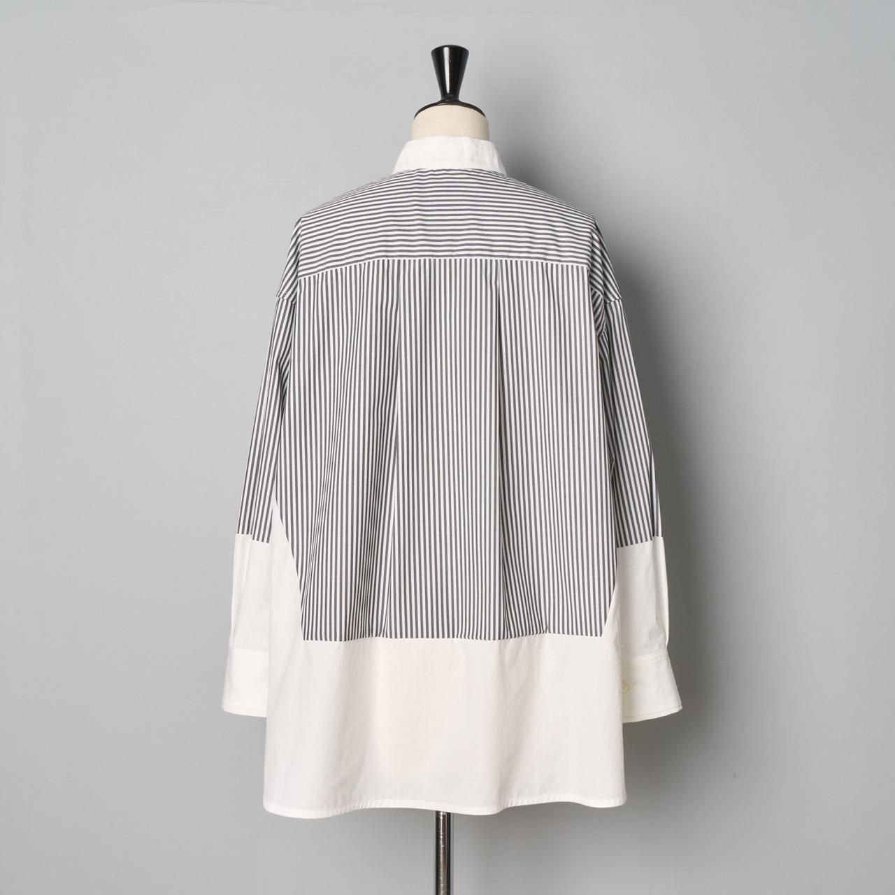 Pale Jute Striped panel shirt - Pale Jute