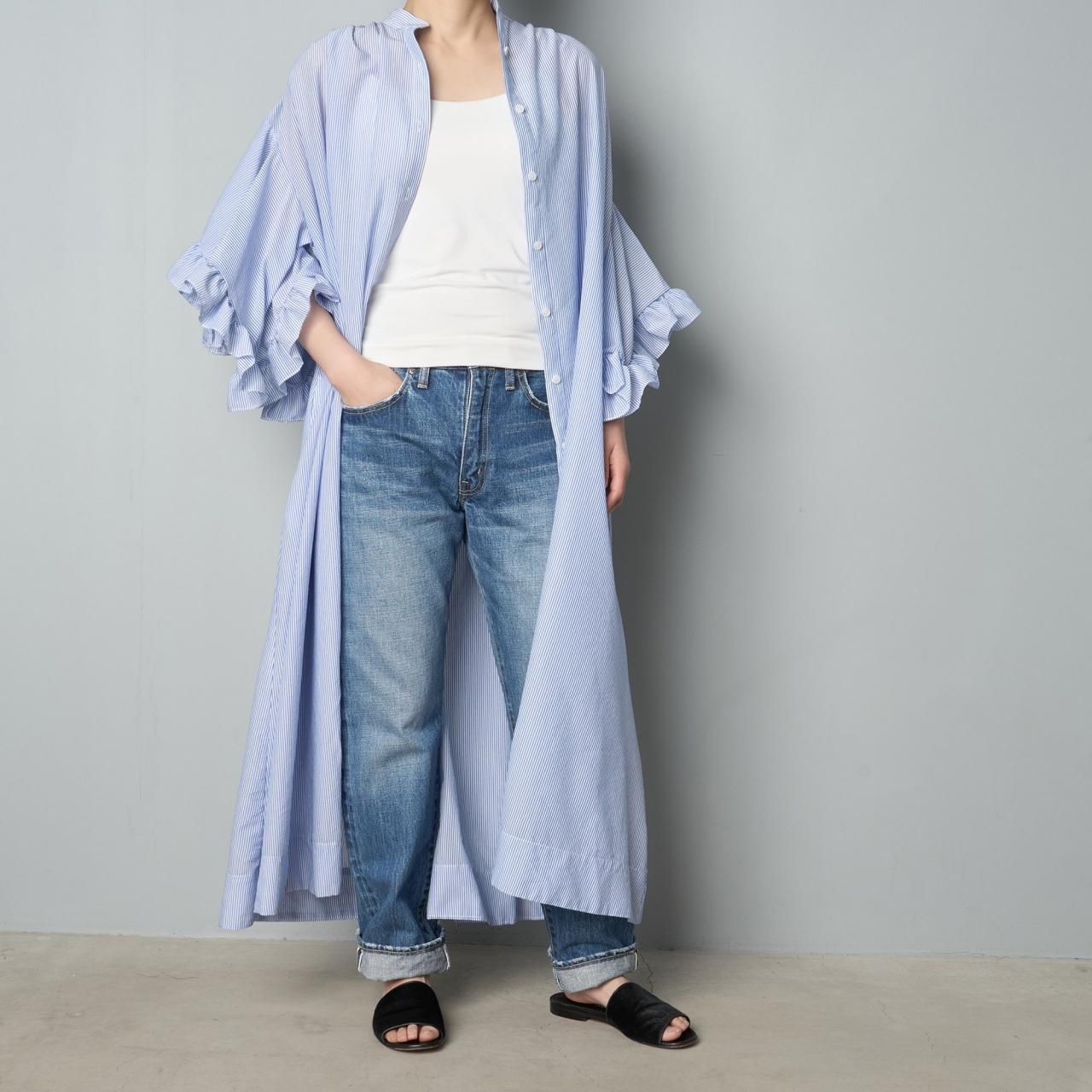 Pale Jute Petal frill one-piecesax stripe - Pale Jute Pale Jute Petal frill one-piecesax stripe - Pale Jute