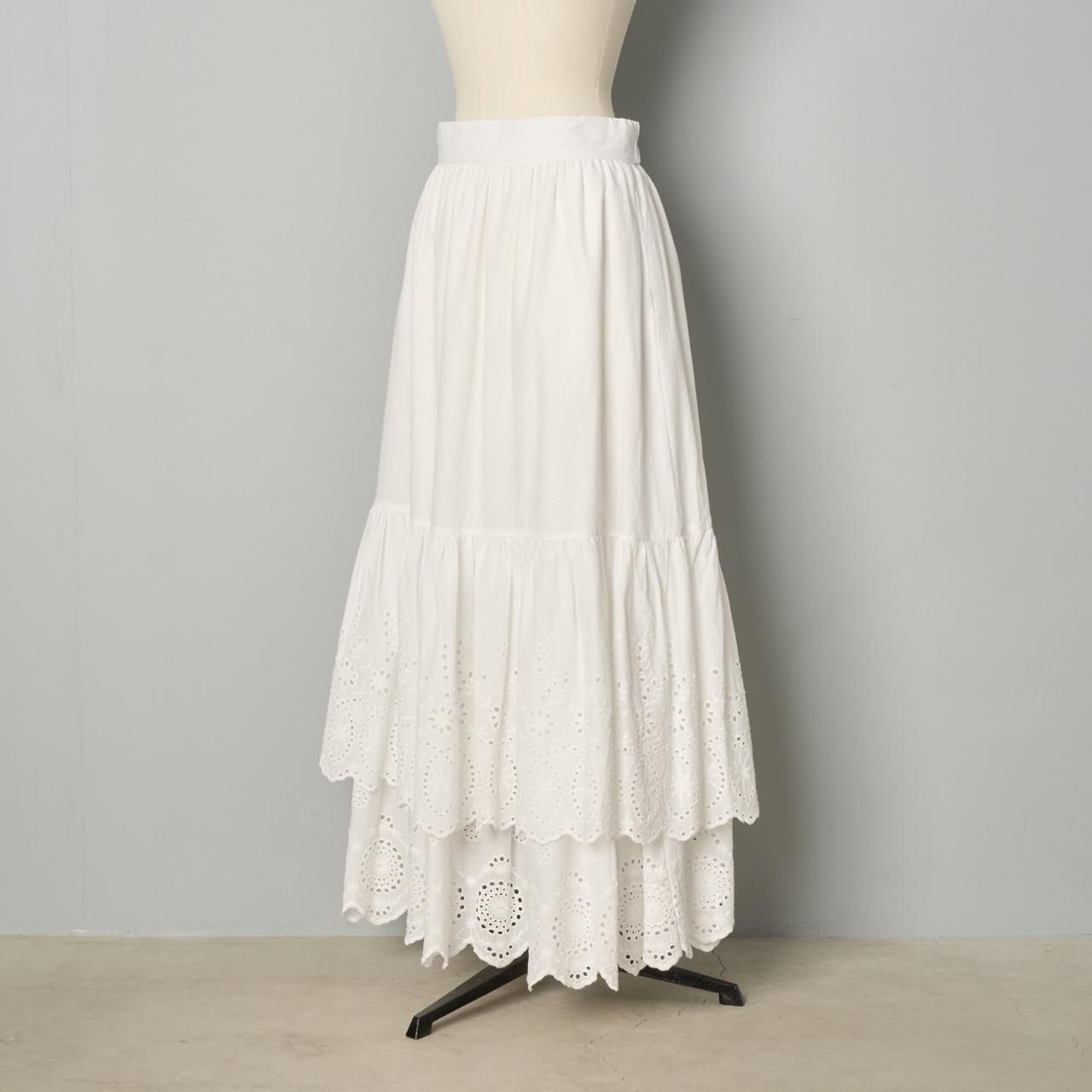 SINME コットンレーススカート SINMEコットンレーススカート - Pale Jute