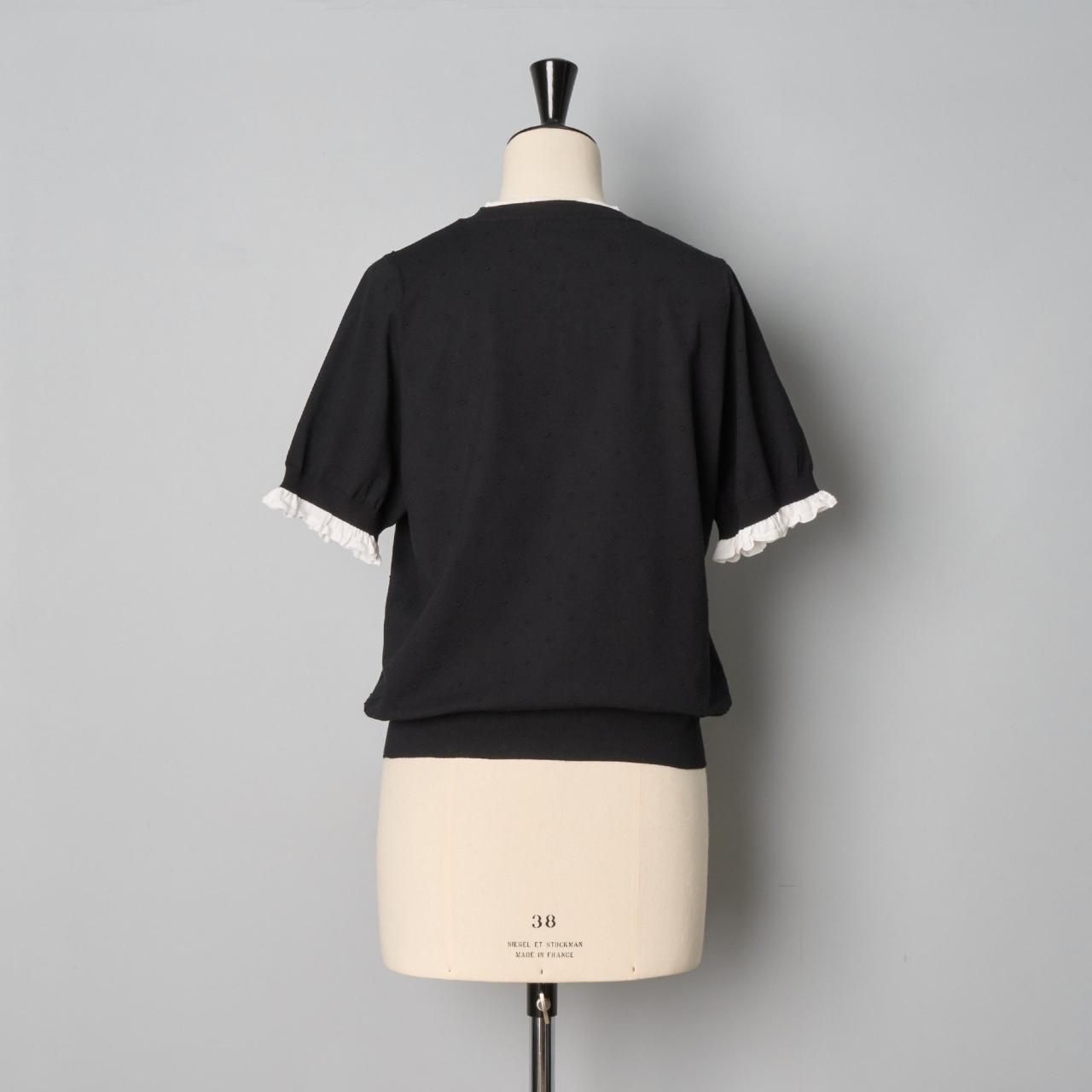 Pale Jute dots knit half sleeve PO - Pale Jute