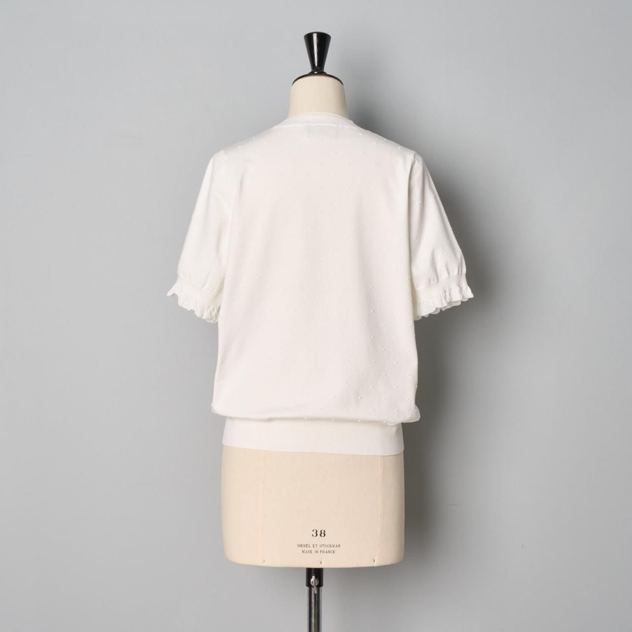 Pale Jute ペールジュート dots knit Po ドットフリルニット Pale Jute(ペール ジュート)のdots knit half sleeve PO通販