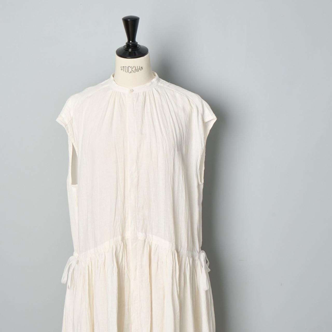 suzuki takayukifrench-sleeve dress - Pale Jute