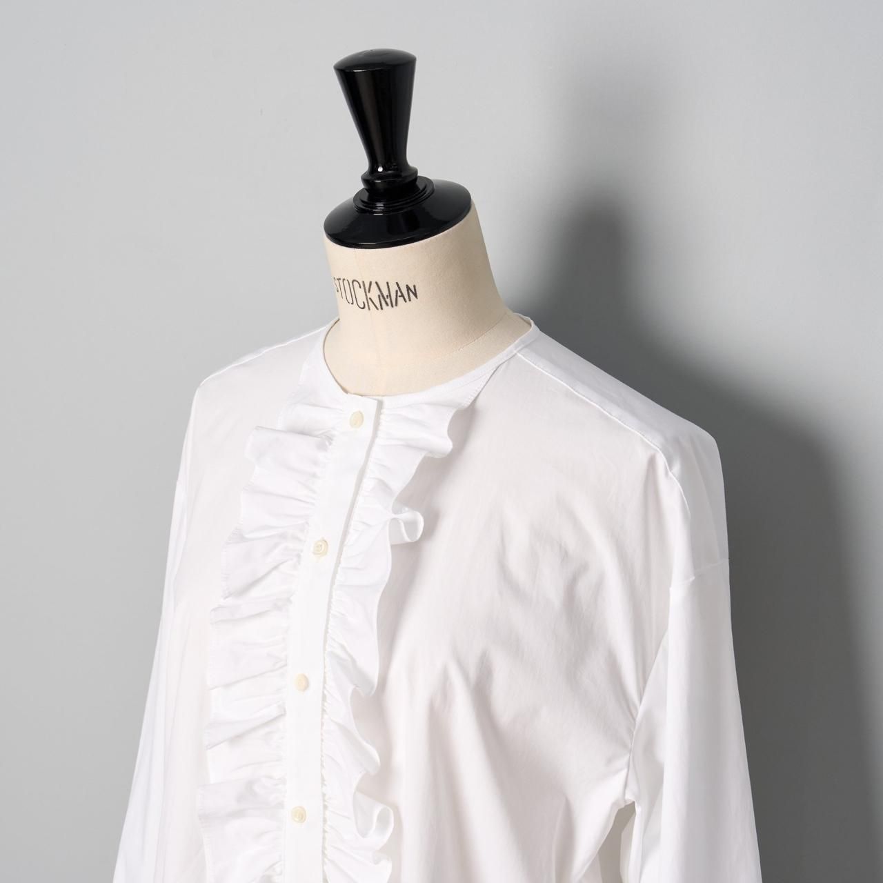 Pale Jute Front frill shirt - Pale Jute