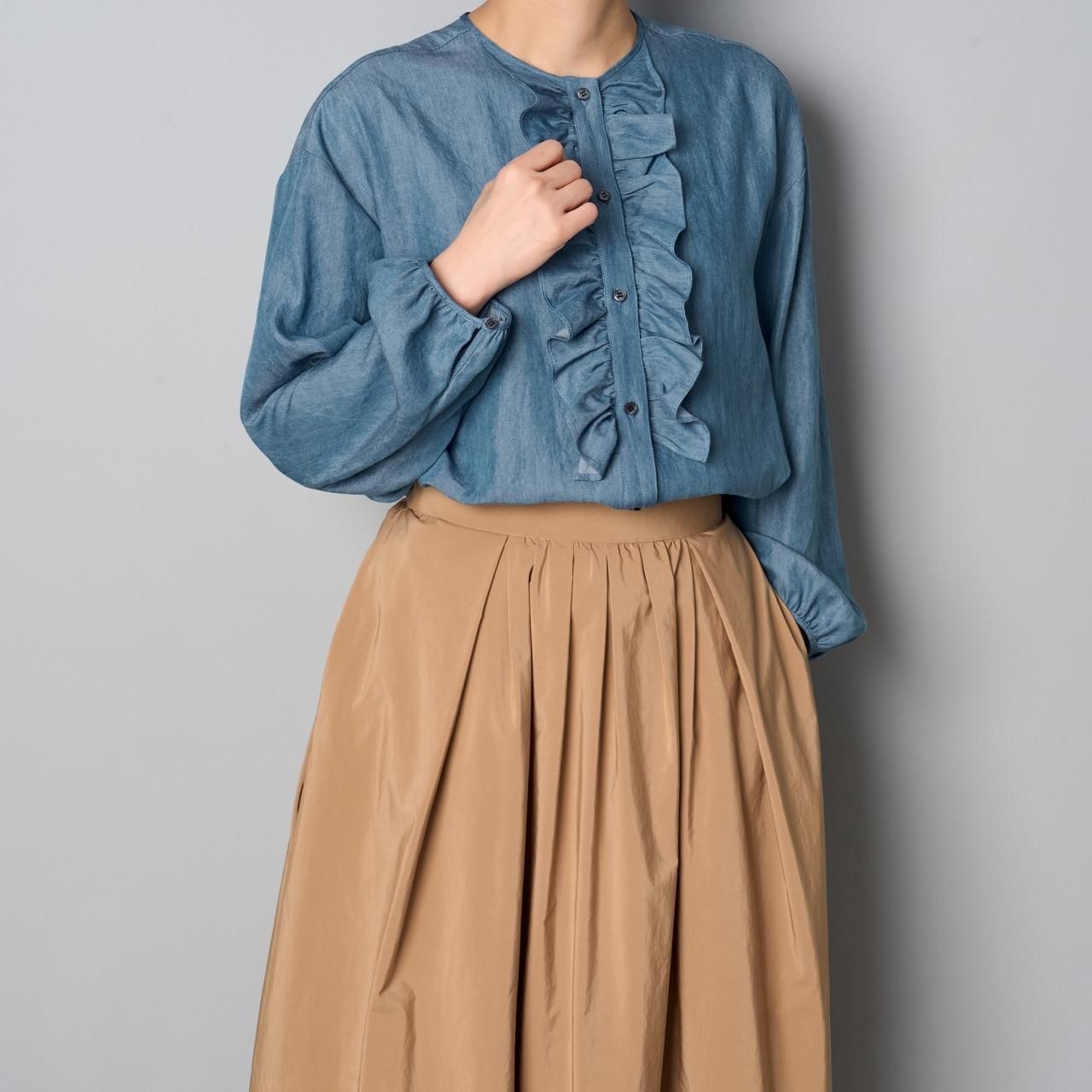 Pale Jute Front frill shirtdenim blue - Pale Jute Pale Jute Front frill shirtdenim blue - Pale Jute