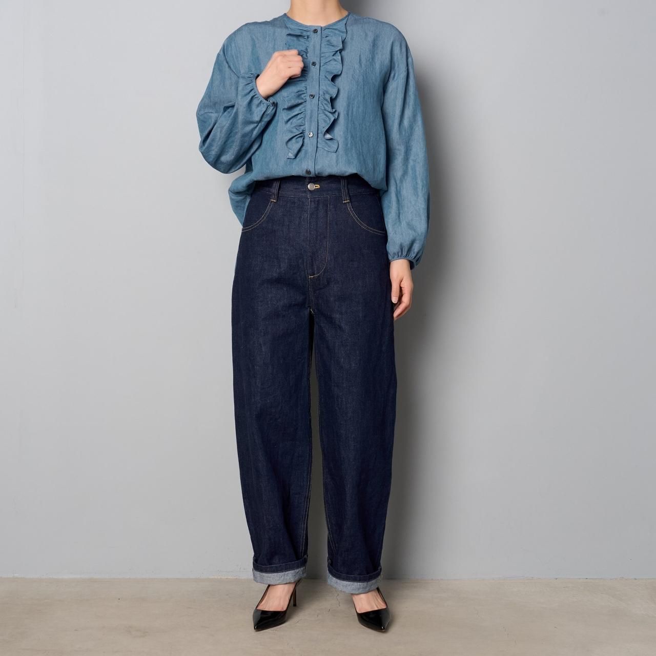 Pale Jute Front frill shirtdenim blue - Pale Jute Pale Jute Front frill shirtdenim blue - Pale Jute