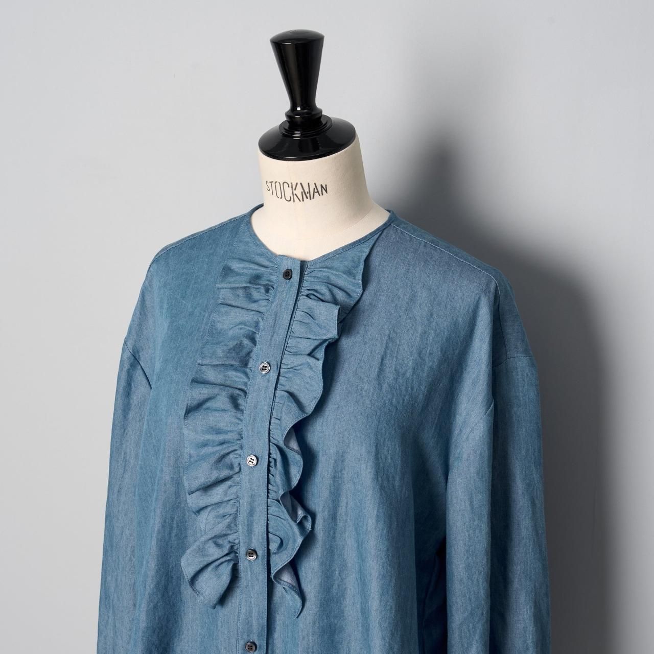 Pale Jute Front frill shirtdenim blue - Pale Jute Pale Jute Front frill shirtdenim blue - Pale Jute